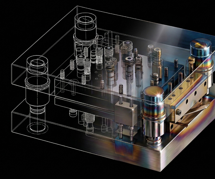 troquel progresivo de diagrama a render